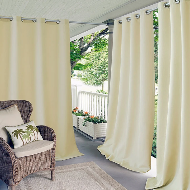 Waterproof Outdoor Curtain for Patio Solid Color Shading Pavilion