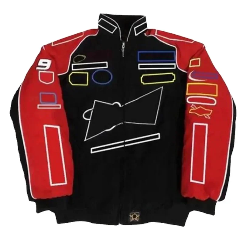 Embroidery Riding Suit Men American Racing Suit Jackets F1 Motorcycle Locomotive Coat Loose Casual Cotton Women Clothes cotton jacket