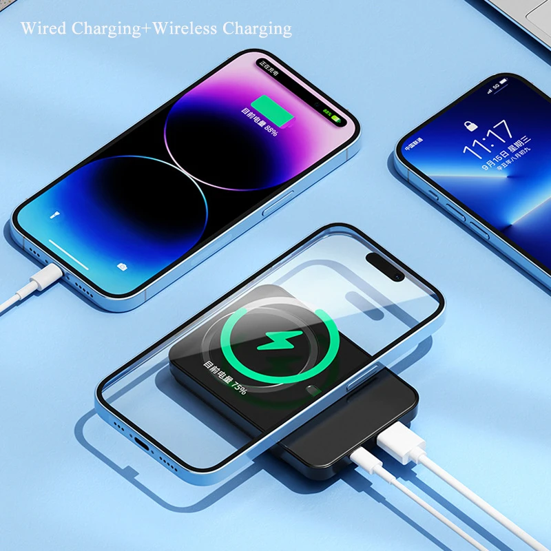 20000mAh Magnetic Qi Wireless Charger Power Bank Fast