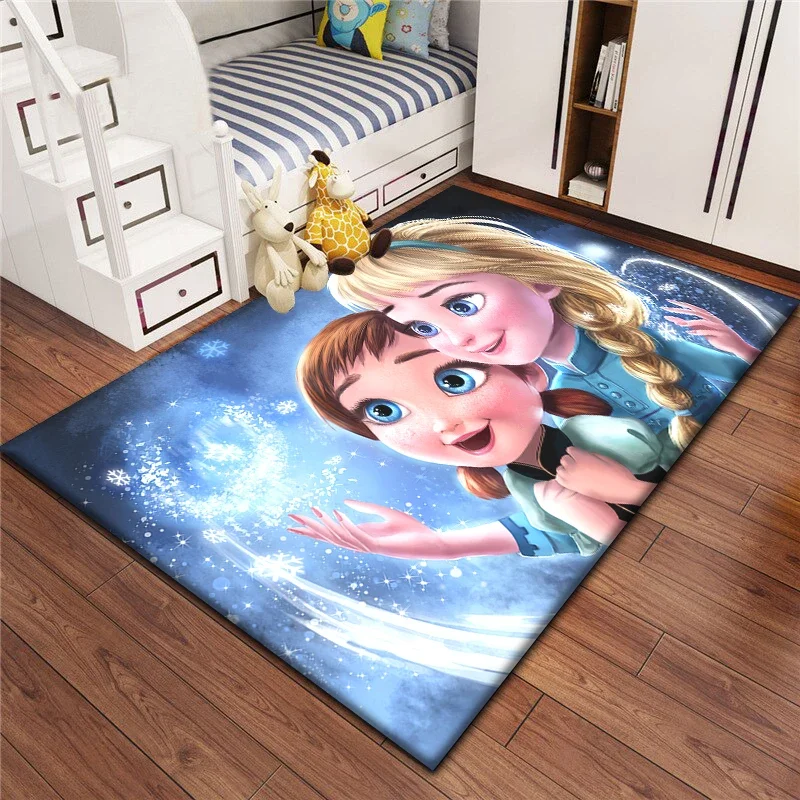 Decorative Carpet Frozen Elsa Princess Carpet Rug for Living Room Bedroom Decoration Picnic Camp Kitchen Carpet Crawling Decoration