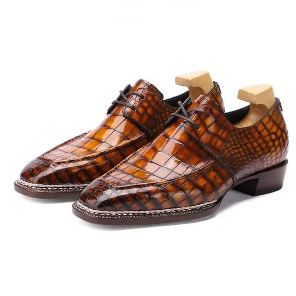 shenzhuangsanbao new men dress shoes male formal shoes men crocodile brush color
