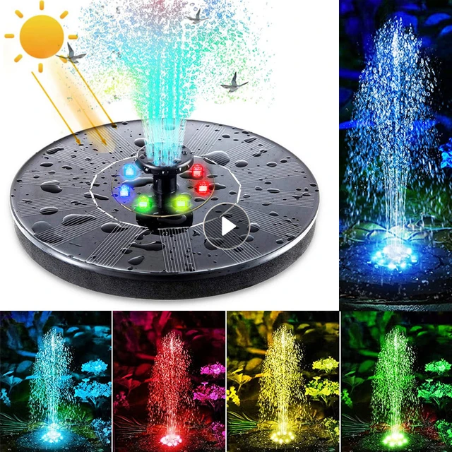 Acheter Pompe de fontaine solaire 3W/7V, panneau solaire, lumières LED  colorées, fontaine flottante d'eau de piscine pour décoration de jardin en  plein air