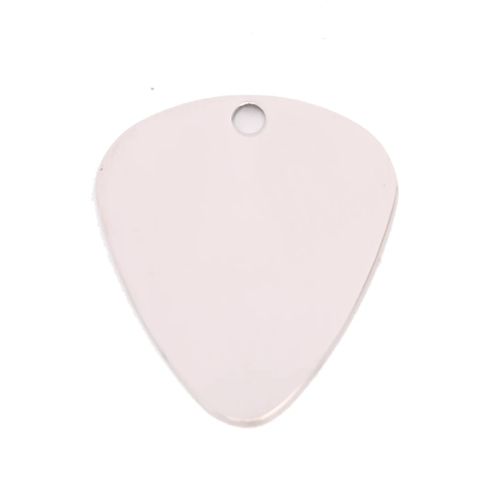 1pc Stainless Steel Guitar Pick Guitar Pick Pendant Necklaces With Chain Women Men Jewelry Gifts Instrument Acessories
