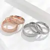 2/4/6mm  Fashion Jewelry Frosted Stainless Steel Women Rings for girls Rose Gold Color US size 4 5 6 7 8 9 1