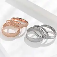 2/4/6mm  Fashion Jewelry Frosted Stainless Steel Women Rings for girls Rose Gold Color US size 4 5 6 7 8 9 1