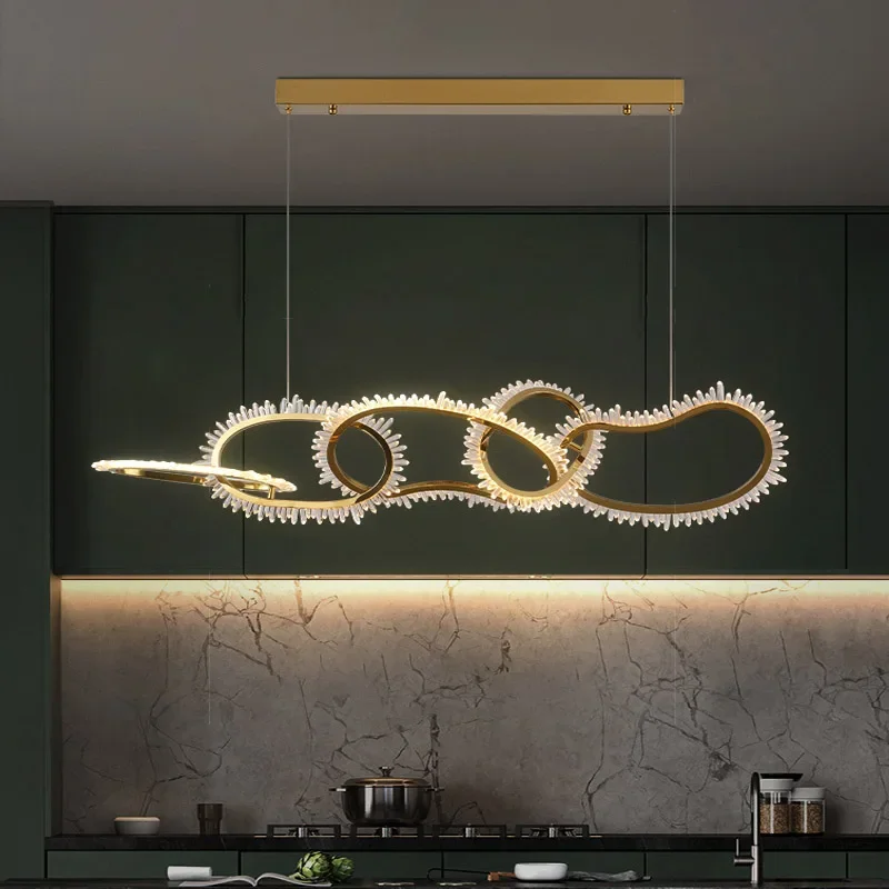 

Luxury Crystal Pendant Lights Home Decoration Bedroom Dining Living Room Ceiling Chandelier Modern Led Ring Lighting Fixtures