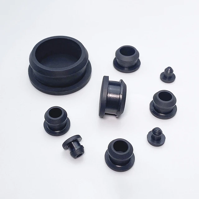 Borracha de Silicone preto Snap-On Hole Plug, Rolha de vedação, Blanking  End Caps, 2,5