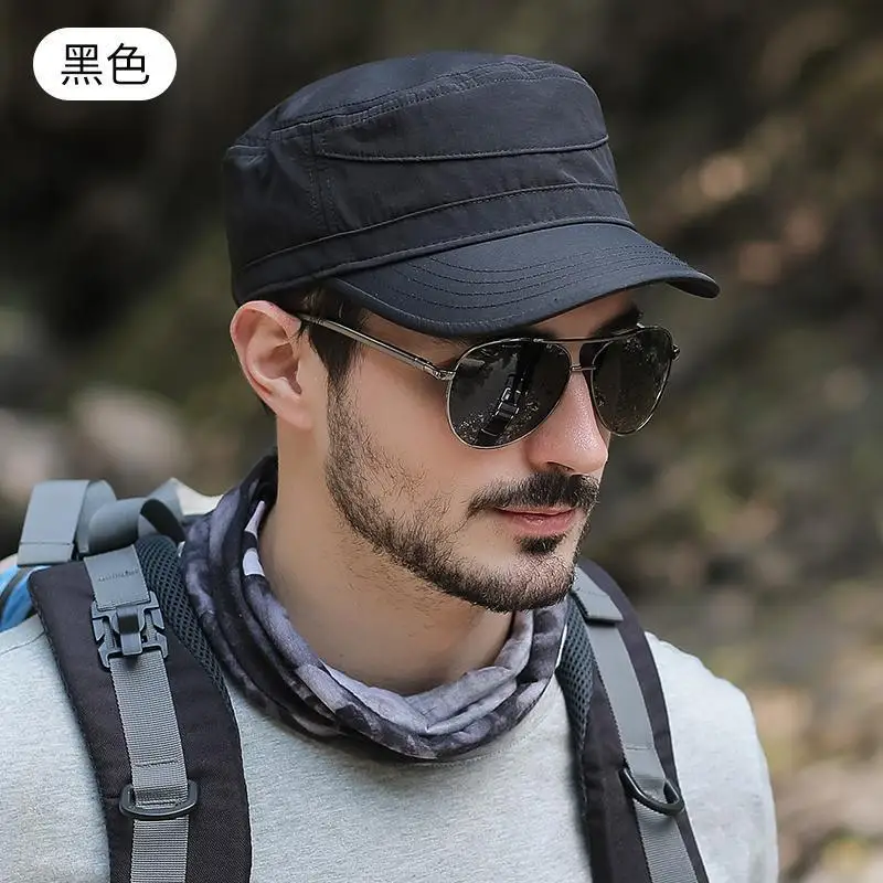 Military Hat Men's Outdoor Sports Peaked Caps Summer Adjustable55-60cm Solid Color Trucker Hats Spring Sun Protection Sun Cap