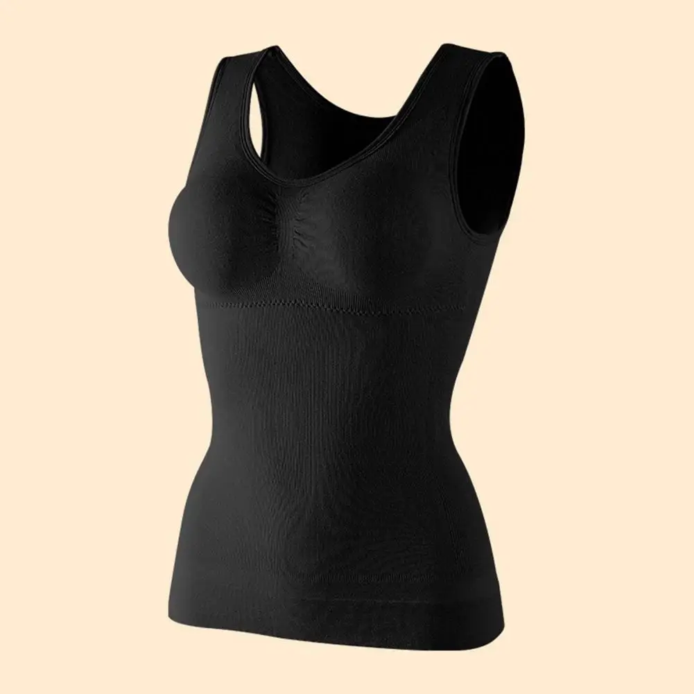 Description Picture 4 of itemSeamless Body Shaper Bra Tank Top Women Tummy Control Removable Pad Wide Shoulder Strap Underwear Slimming Vest Corset Shapewear