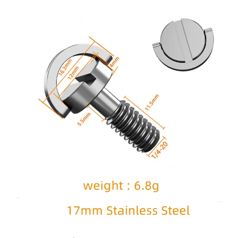 Camera accessories Metal screw adapter Screw mount adapter Camera screw mount 30mm 26mm Long Shank 1/4 Camera Screw Adapter Foldable D Ring for Tripod Monopod Baseplate Rig