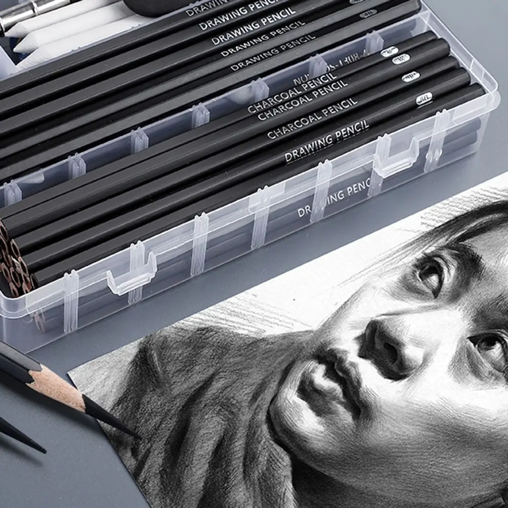 Design Pen Graphite Mixed Sketching Pencil Painting Art Supplies Charcoal Pencils Black Durable Drawing Pencil Set Beginners
