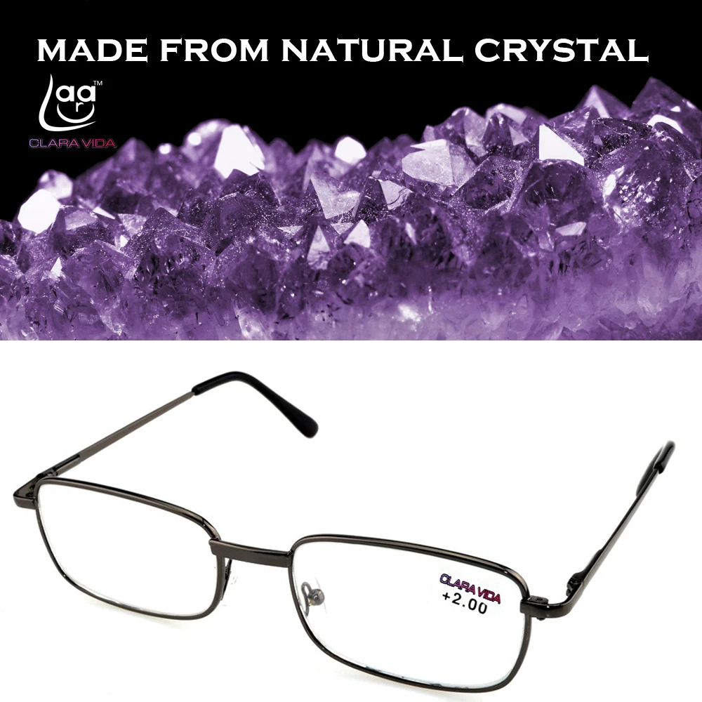 

Clara Vida [!two Pieces!] Full-rim Natural Crystal Lenses Alloy Frame Men Women Reading Glasses