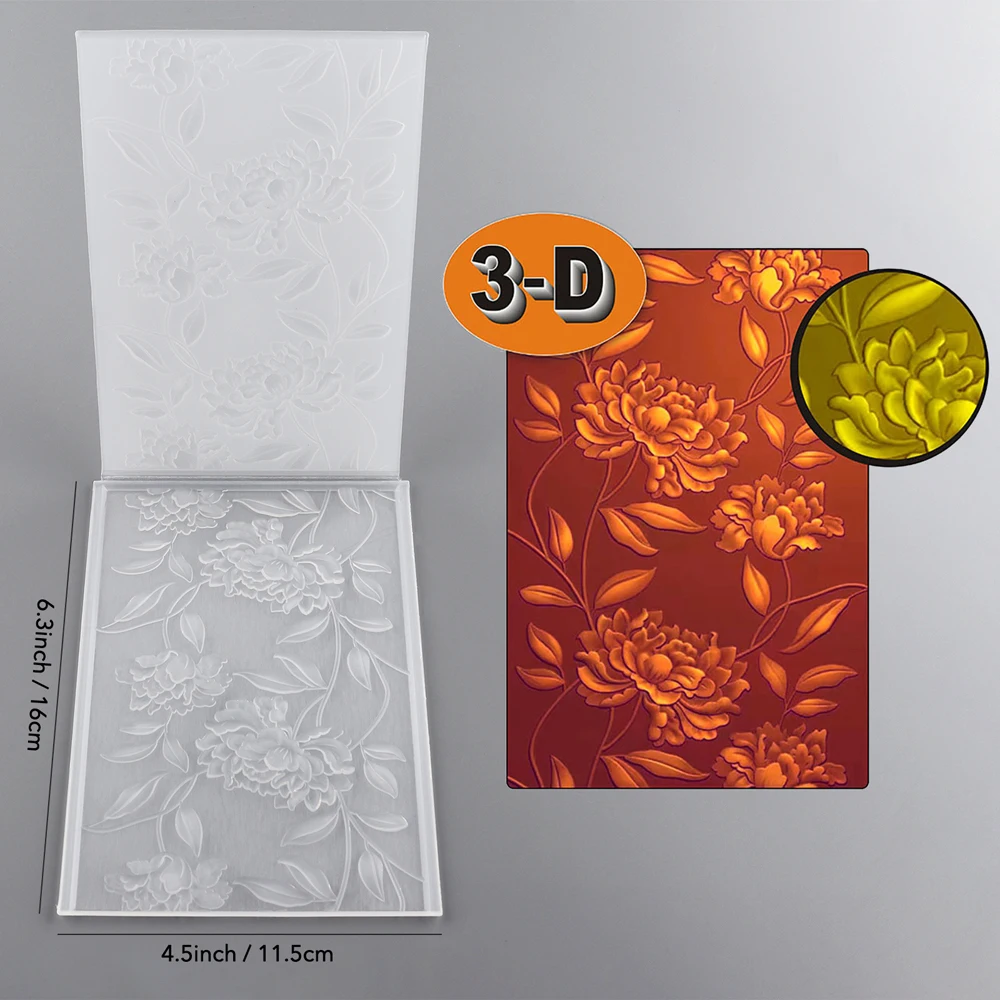 Chinese Style Flower 3D Embossing Folder for DIY Scrapbooking Adding Texture Christmas Paper Craft Making Stencil plastic embossing folder embossing folder