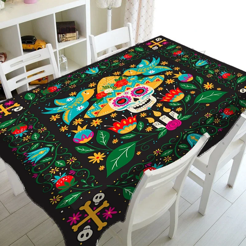 

Mexican Day of The Dead Skull Pattern Tablecloth Party Decor Tablecloth Home Restaurant Kitchen Decor Tablecloth Accessories