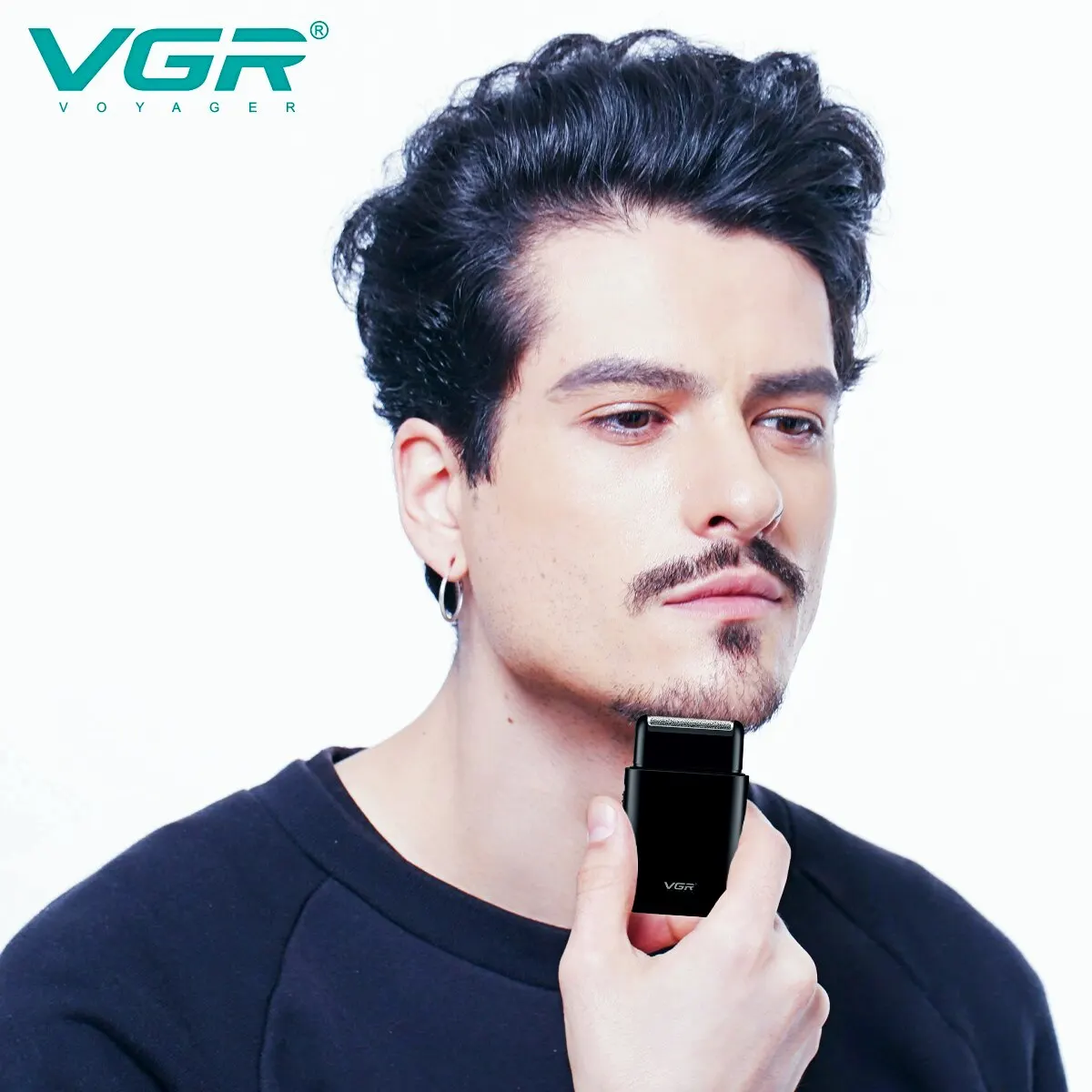 VGR Electric Professional Shaver Portable Mini Shaving Machine USB Charge Beard Trimmer For Men V 390_voghion.com