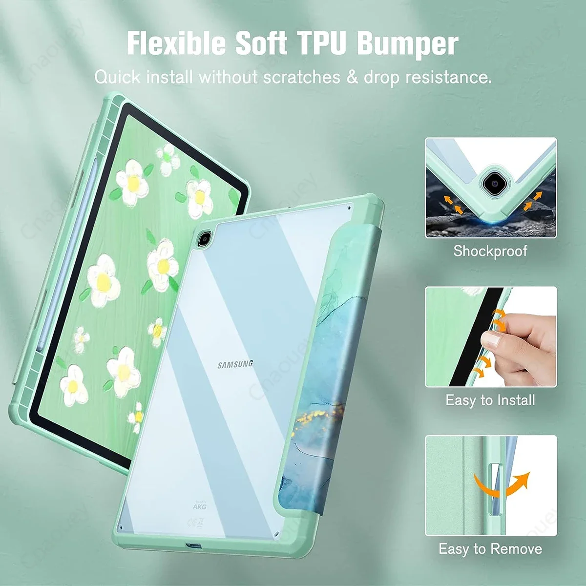 Capa Traseira de Acrílico Transparente com Suporte s Pen Capa para Samsung Galaxy Tab s6 Lite 10.4 Sm-p610 P613 P615 P619 - Imagem 2