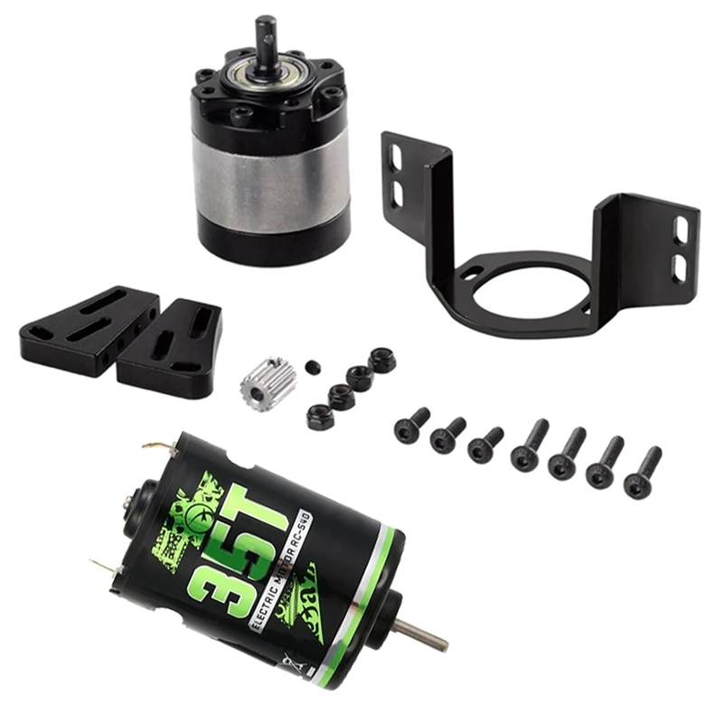 

540 Brushed Motor 35T With 1:5 Reduction Gearbox For 1/14 Trailer 1/10 RC Car Crawler Axial SCX10 Traxxas TRX4 Parts