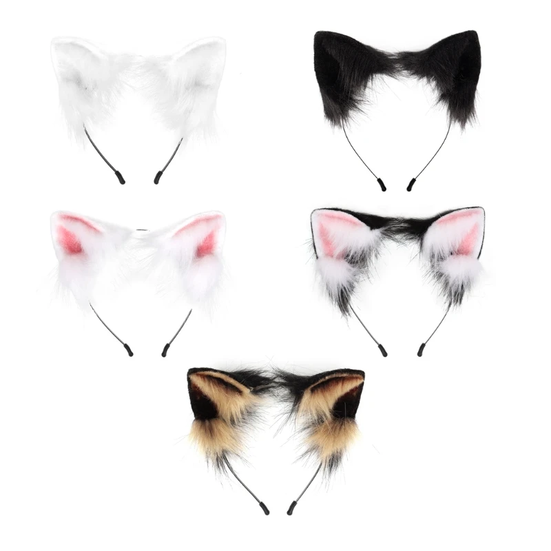 

A2ES Girls Cosplay Hair Hoop Furry for Cat Ears Headband Easter Party Headwear