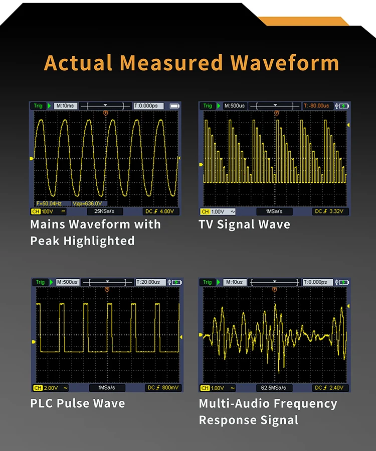 40MHz 70MHz Single Channel Simple 3-in-1 Handheld Digital Oscilloscope 250Msa/s+