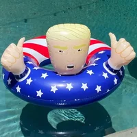 Swimming Ring 100cm Inflatable Toy Donald Trump Shape Summer Outdoor Beach Pool Float Swimming Equipment Water Toy for Kid Adult 1