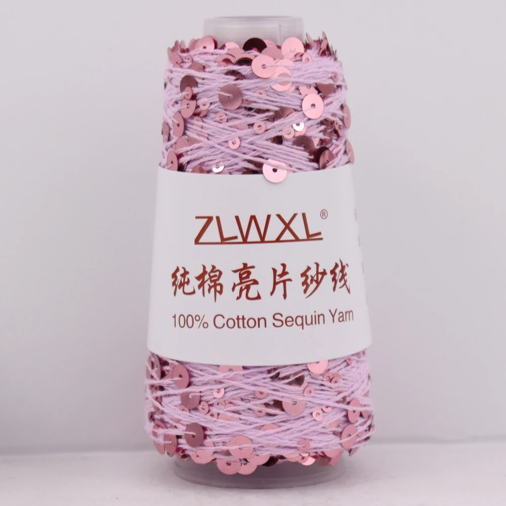 100g 330M 100% cotton yarn 6mm+3mm special Sequin yarn DIY garment accessories Rag doll Knitting yarn 2