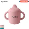 Personalized Name 1PC Baby Silicone Cup With Double Handle Portable Water Bottle For Kids Feeding Liquid Leakproof Baby Cups 1