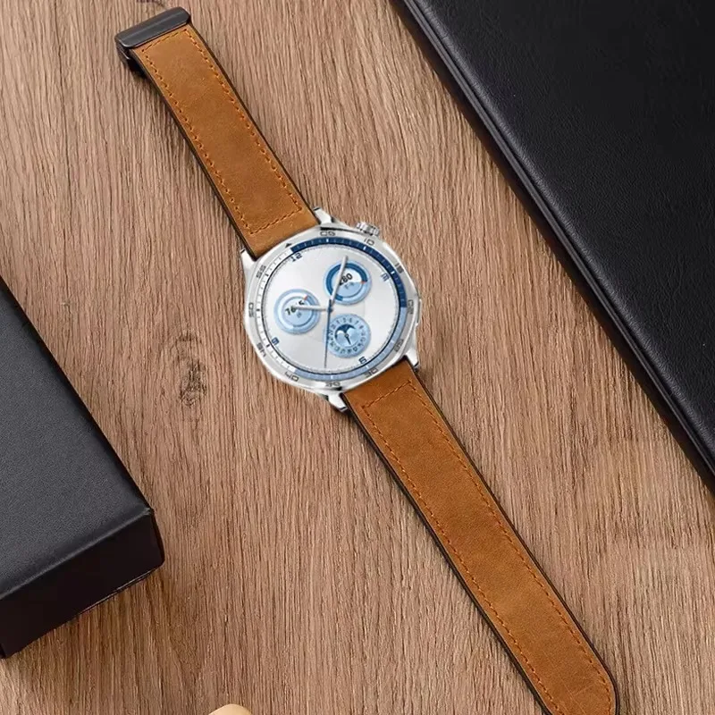 Magnetic Leather Silicone Hybrid Watch Strap Bracelet, 46mm