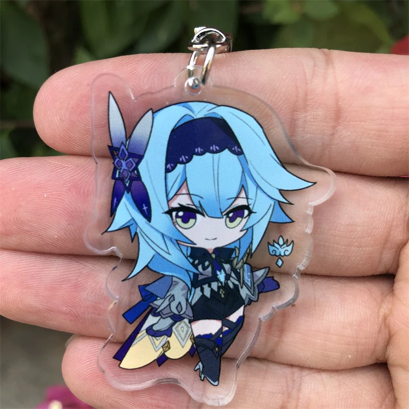 Genshin Impact Zhongli Gorou Barbatos Kaeya Keychain Figure Badge Anime Game Cosplay Accessories action figures toys anime ornament