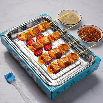 Griglie usa e getta Griglie in carbonio senza fumo per la casa Griglie a carbone da campeggio Griglie a carbone per arrosti portatili all'aperto Griglia per barbecue all'aperto 1