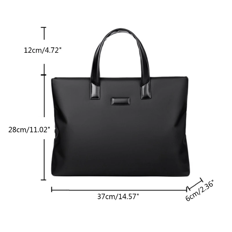 Portable Men Laptop Bag with Handles and Zippers Computer File Multifunctional