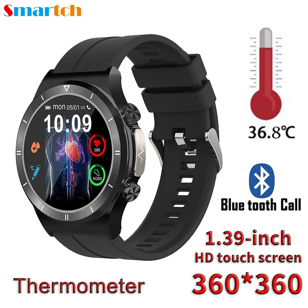 

New Men Temperature ECG Blood Sugar Health Monitoring Smart Watch Sports Fitness Blue Tooth Call Bracelet Women 2023 Smartwatch
