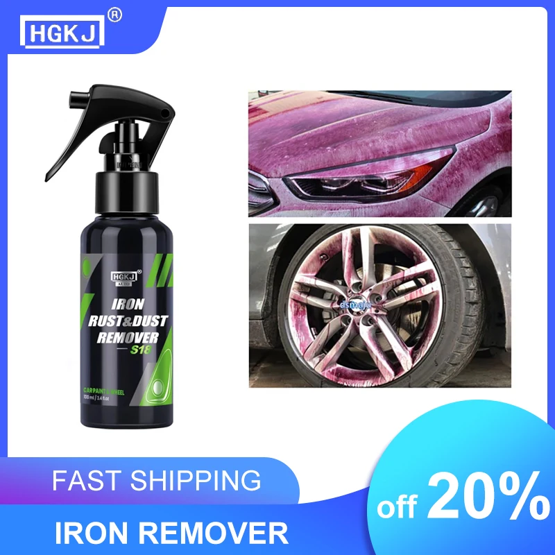 Car Wheels Polishing Iron Cleaner Rust Remover Spray 100/300ml Iron Dust Washing Auto Detail Rim