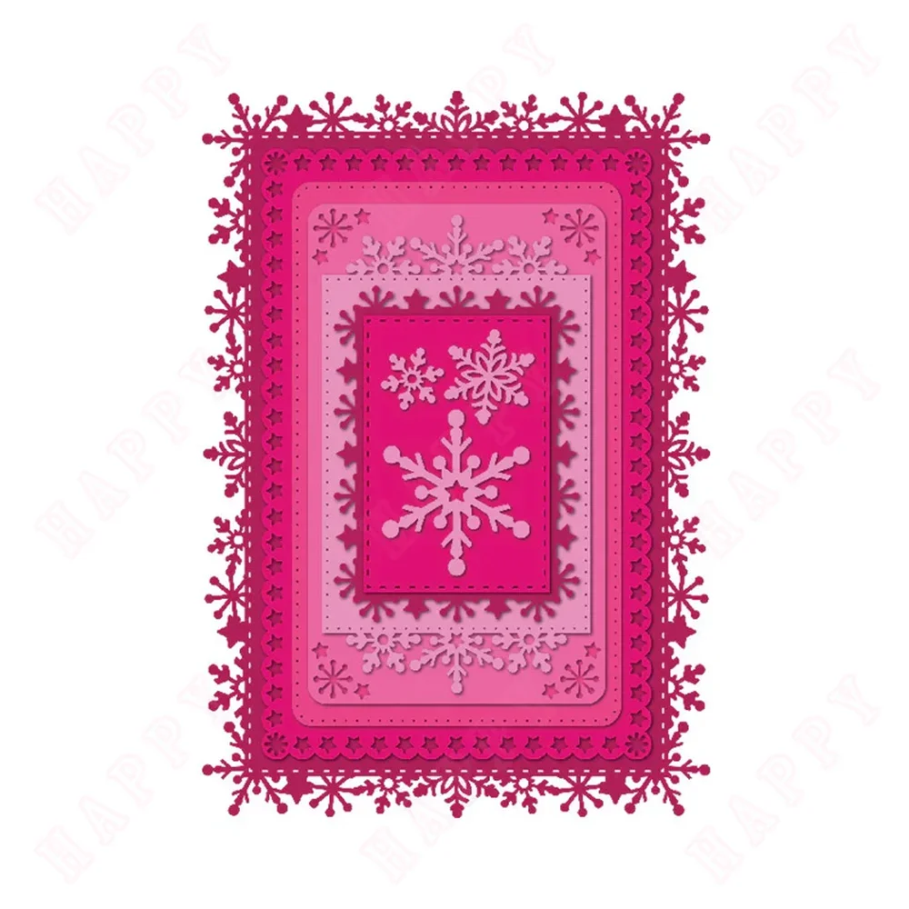 눈송이 직사각형 및 타원형 다이, 금속 공예 절단 다이, DIY 스크랩북 종이 장식, 2024 엠보싱 템플릿, 신제품