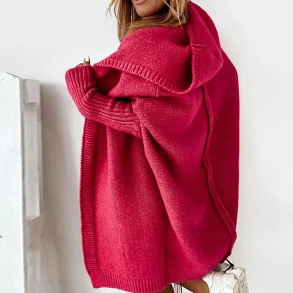 Manteaucapuchechauvesourispourfemmecardiganmancheslonguespoint