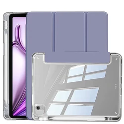 Crystal Clear Tablet Case with Pencil Slot for Enhanced Protection and Functionality (TMYKL - Purple)