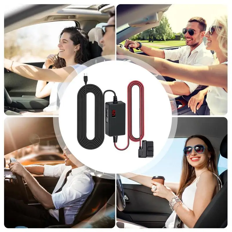 Parking Monitoring Converter Cable 12-24V To 5V/3A USB C Converter Cable For Parking Recording Automotive Device Accessory