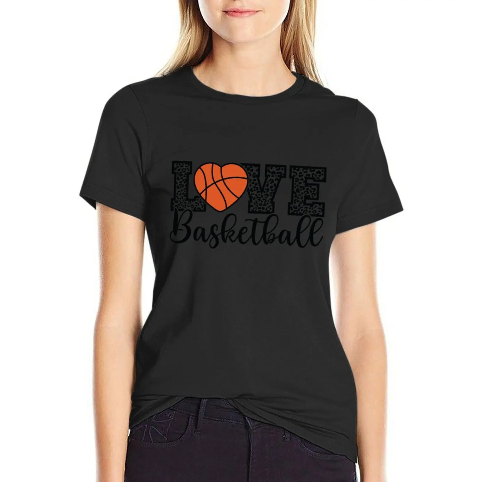 Love BasketBall T-Shirt summer clothes customs design your own Womens clothing