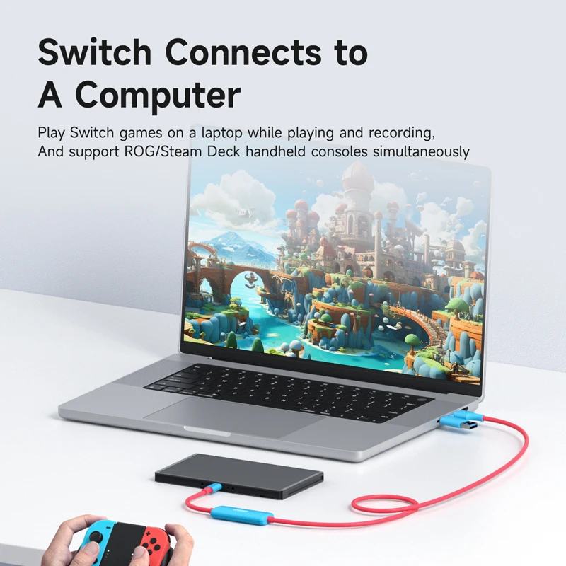 Hagibis USB3.0 Video Capture Card with 100W PD USB C to USB A/C Live and Record Video Audio Gaming for Quest 2 3 Switch 1/2 ROG