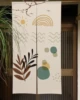 Geometric Plant Pattern Japanese Door Curtain Minimalist Noren Style Boho Bedroom Kitchen Partition Doorway Curtain Half-Curtain 4