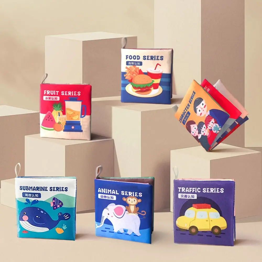 

Звуковая бумага, Детская тканевая книга, мультяшный питомец, фрукты для младенцев, бесшумная книга для детей