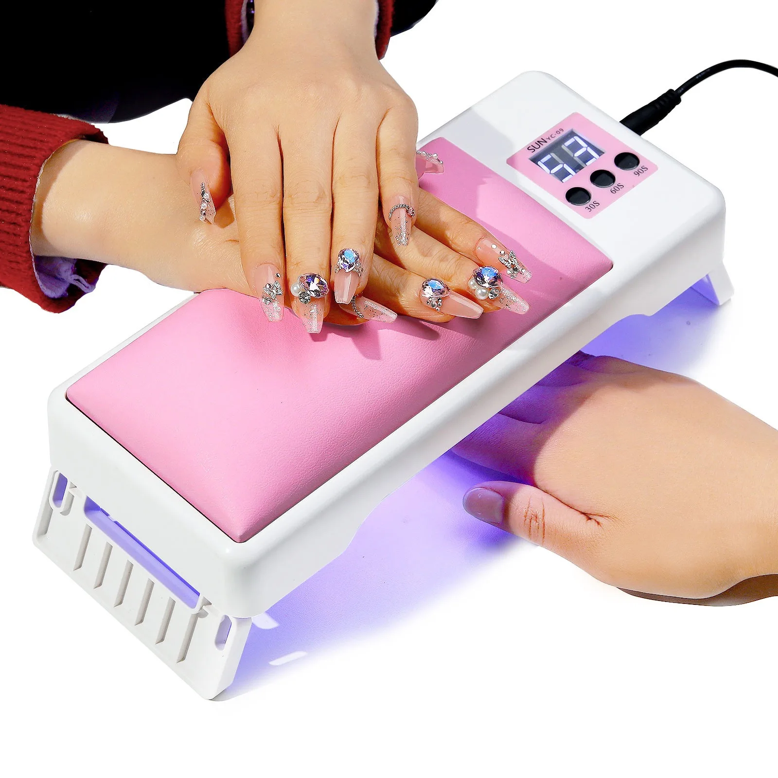 Hand Pillow Nail Dryer Uv/led Light Digital Display Foldable Timer