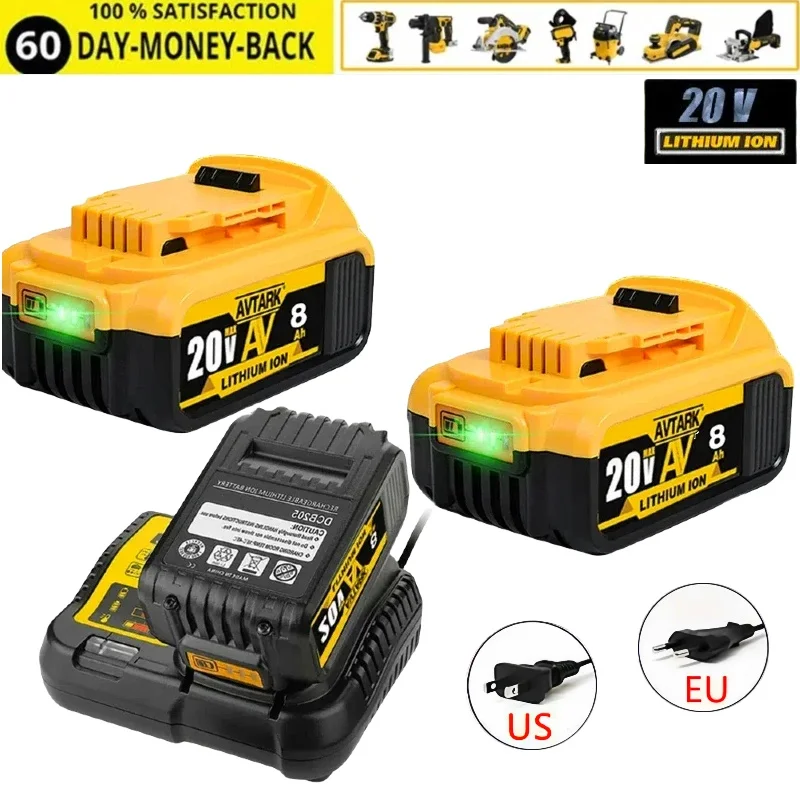 

2024 20V 6.0Ah MAX Battery Power Tool Replacement for DeWalt DCB205 DCB 206 DCB181 DCB182 DCB200 20V 3A 5A 6A 18Volt 20v Battery