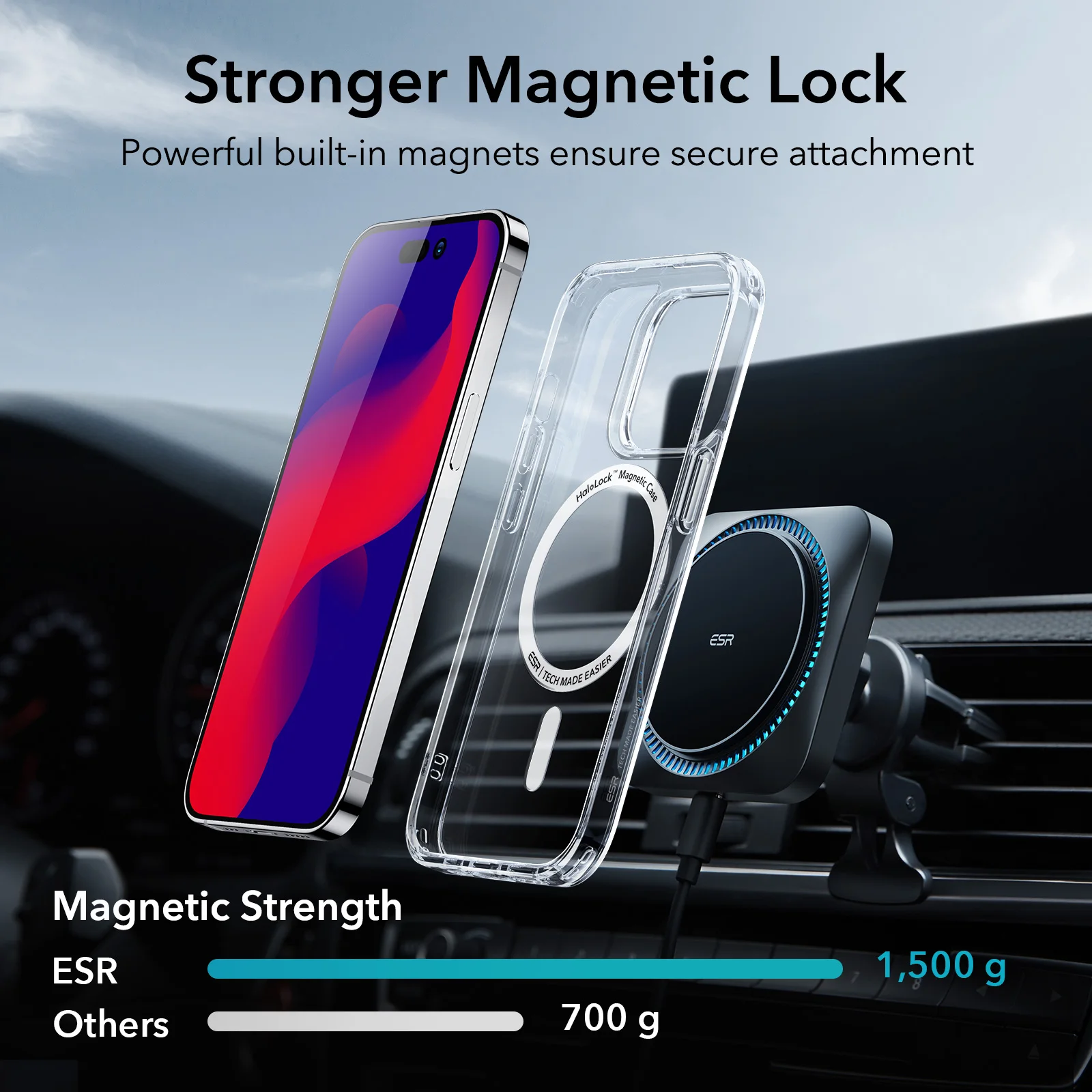 ESR for iPhone 14 Pro Case with HaloLock for Classic Hybrid MagSafe Case for iPhone 14 Pro Max Transparent  Cover for iPhone 14