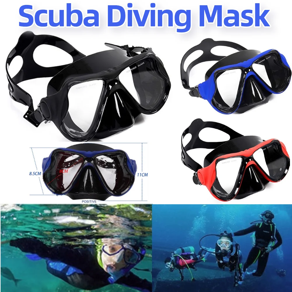 Scuba Diving Mask Panoramic Wide View Professional Snorkeling Mask Wear Resistant Snorkels Diving Goggles for Men Women