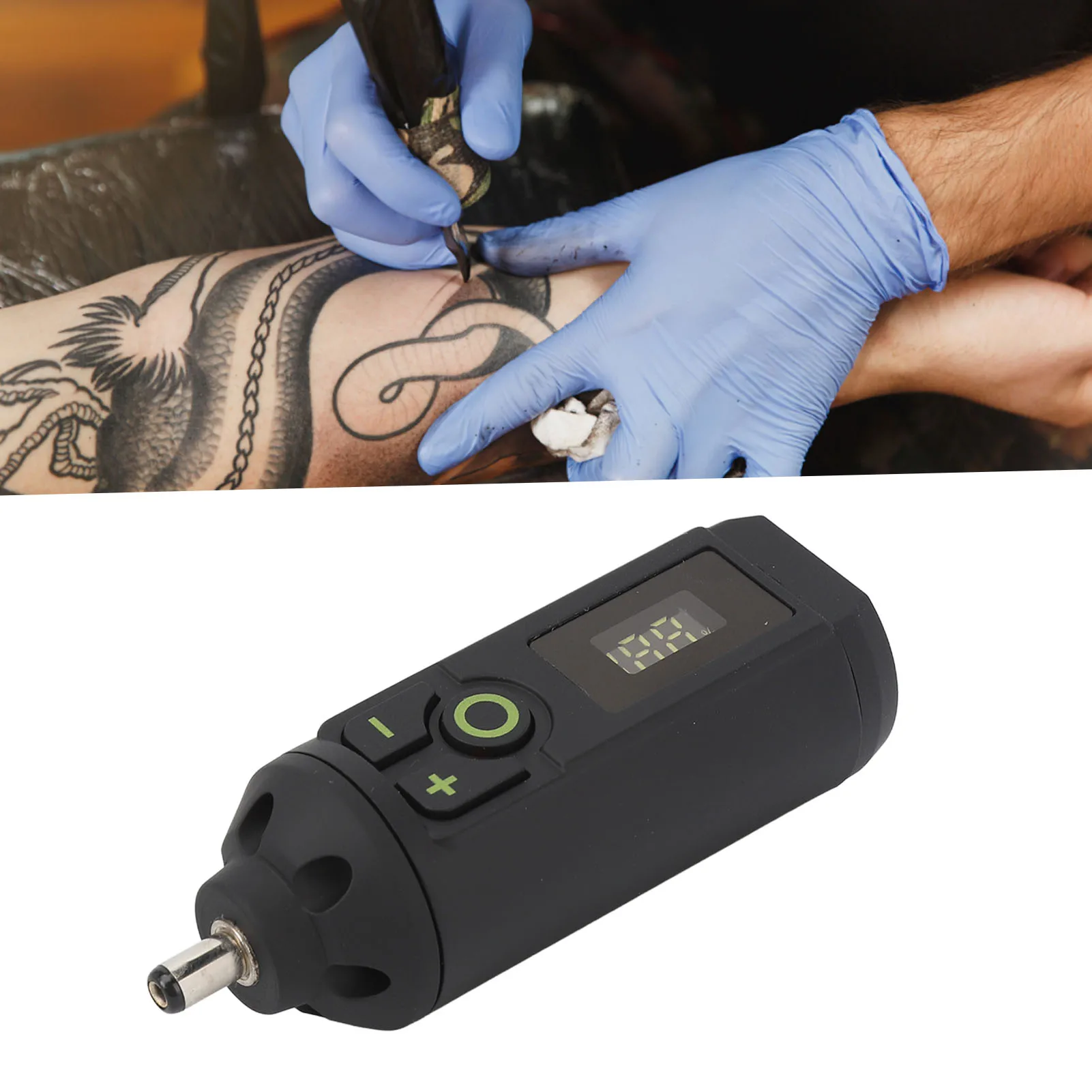 Tattoo Power Supply Tattoo Battery Pack Black Tattoo Machine Battery Wireless Tattoo Machine Battery Type C Alloy Digital LCD Power Supply for Beauty Salon