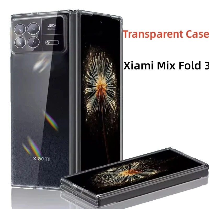 

Clear Case for Xiaomi Mix Fold 3 Luxury Hard Frame Bare Feeling Transparent Folding Phone Cover XiaomiMixFold3 2308CPXD0C Coque