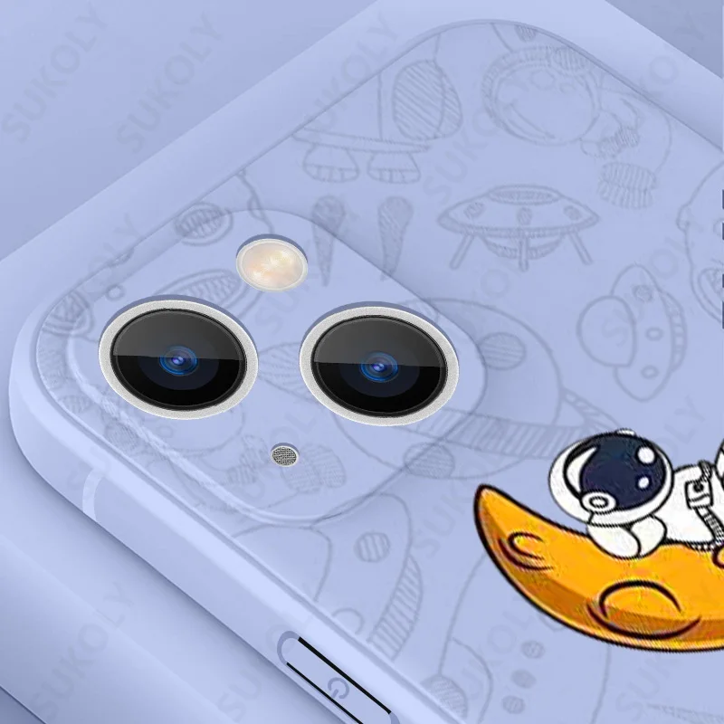 Cute Astronaut Phone Case For iPhone 13 Pro Max Coque iPhone 12 11 Pro XS Max SE 2020 XR X 8 7 Plus Soft Silicone Bumper Cover iphone 13 pro phone case