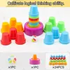 Montessori Color Matching Stacking Cup Kids Toys Sensory Play Logical Thinking Training Board Game Educational Toys For Children 3