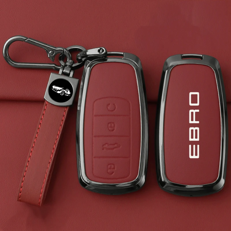 Metall-Leder Autoschlüssel-Hülle für Chery EBRO S400 S700 S800 Jaecoo J7 7 Phev 2025 Omoda 5 9 C5 Premium 2026 Zubehör