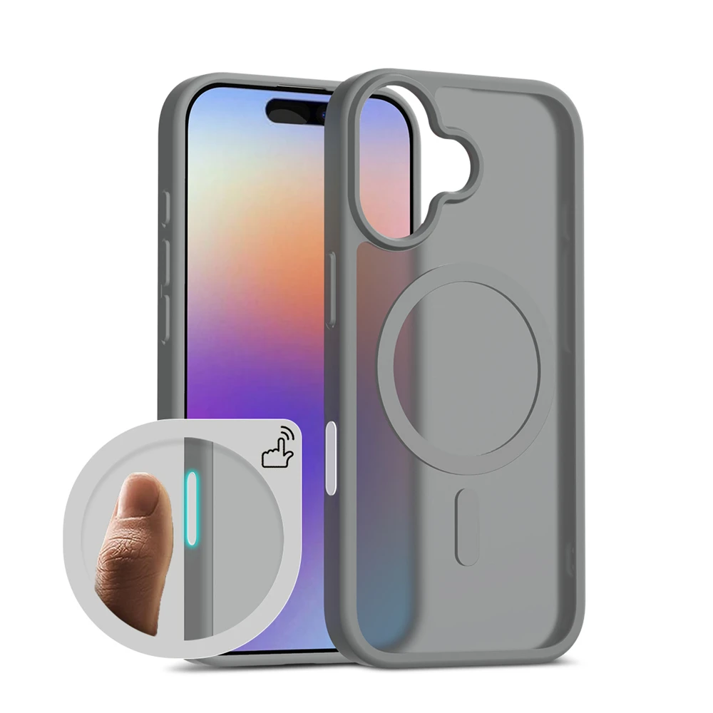 Matte Translucent Frosted Phone Case with Magnetic Camera Button